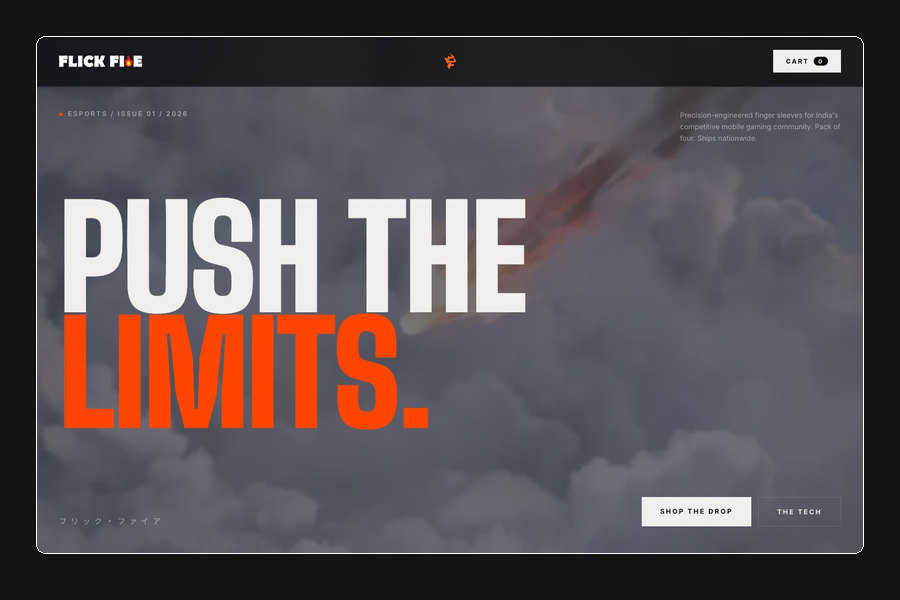 Flick Fire — A custom Shopify theme for an Indian esports hardware brand