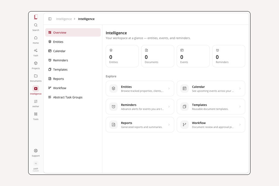 Lexapar Intelligence — The design system and product surface for an AI contract platform